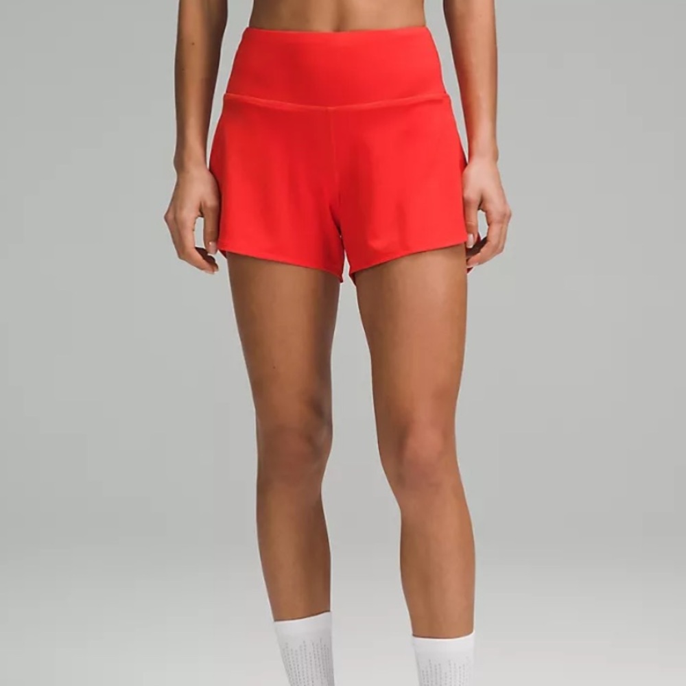 Lululemon Athletica Bright Red Athletic Shorts
